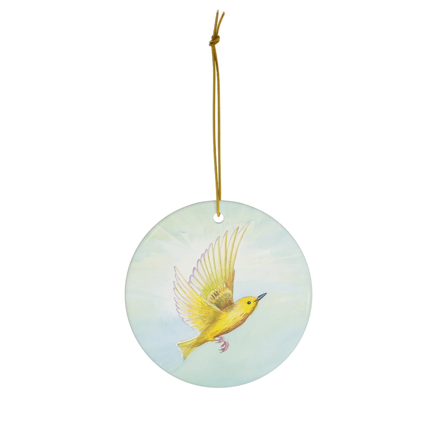 Yellow Warbler Ornament, ceramic