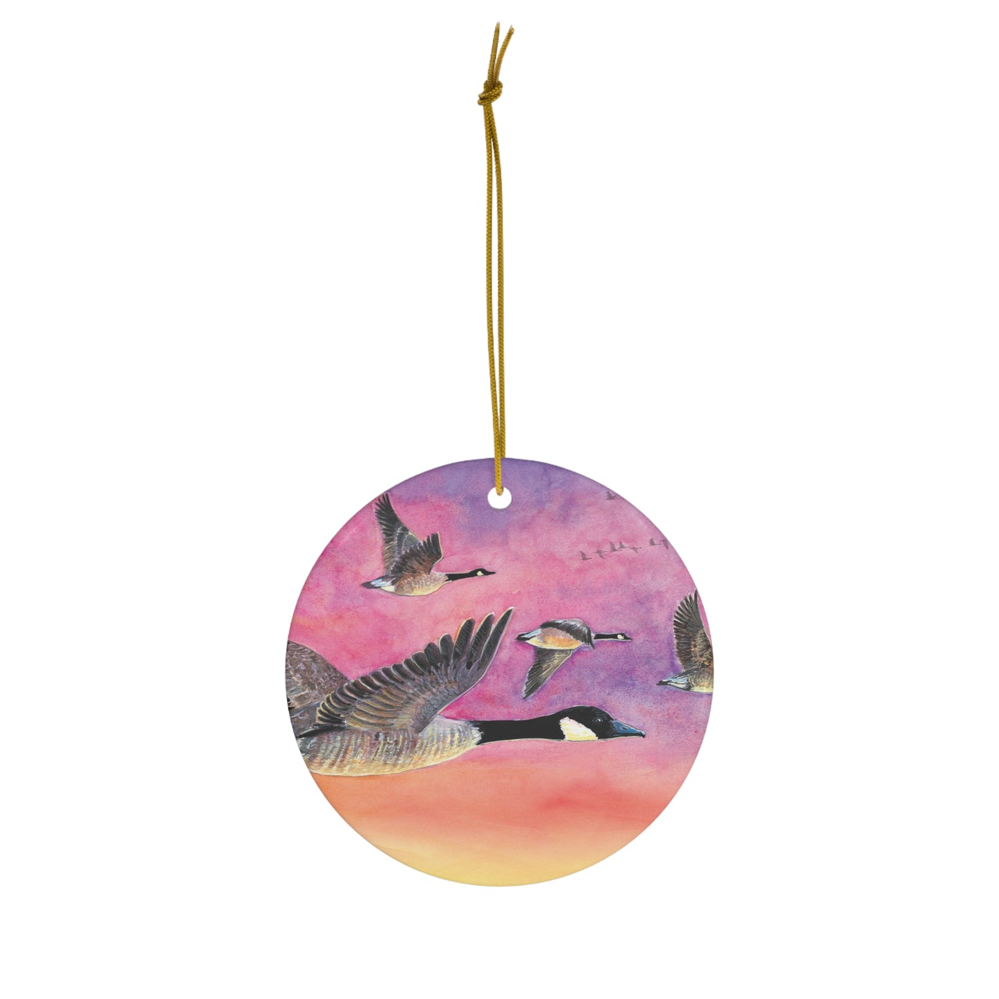 Canada Geese Ornament, ceramic