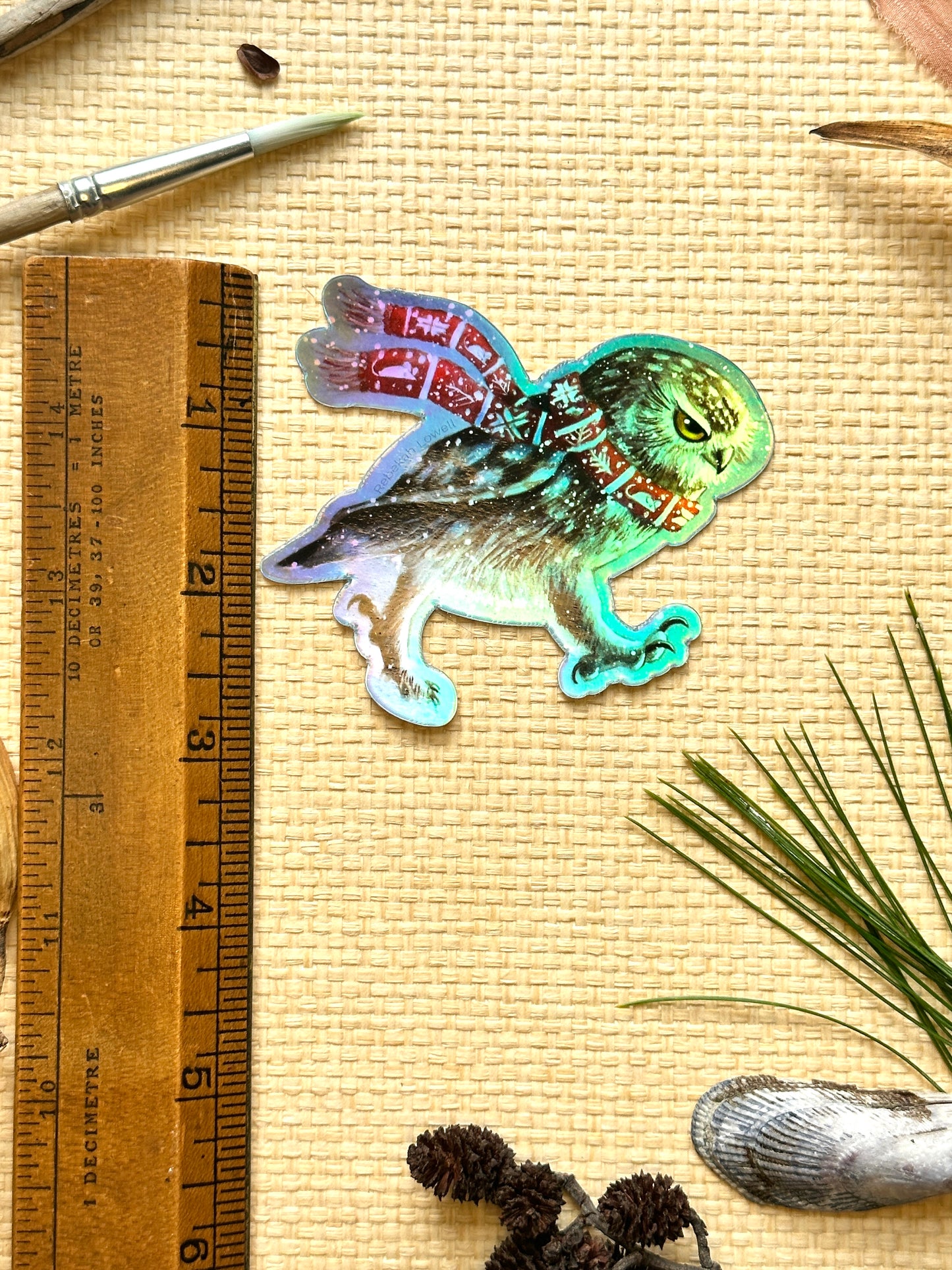 Grumpy Owl Holographic Vinyl Decal Bumper Sticker