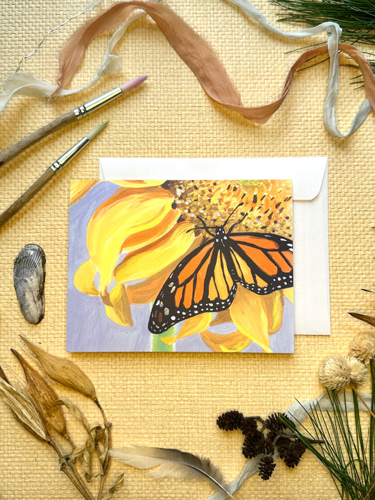 "Sipping on Sunflowers" Blank Notecard  (Hollins Mag cover)