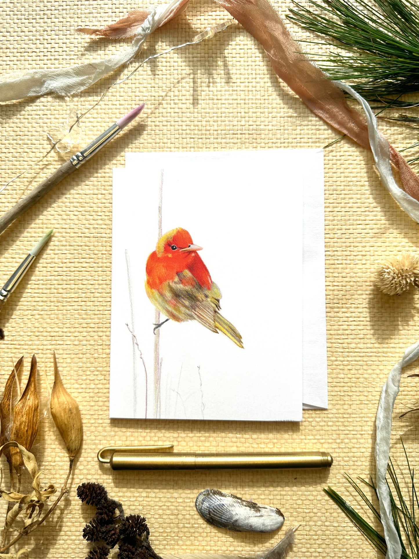 "Summer Tanager" Blank Notecard