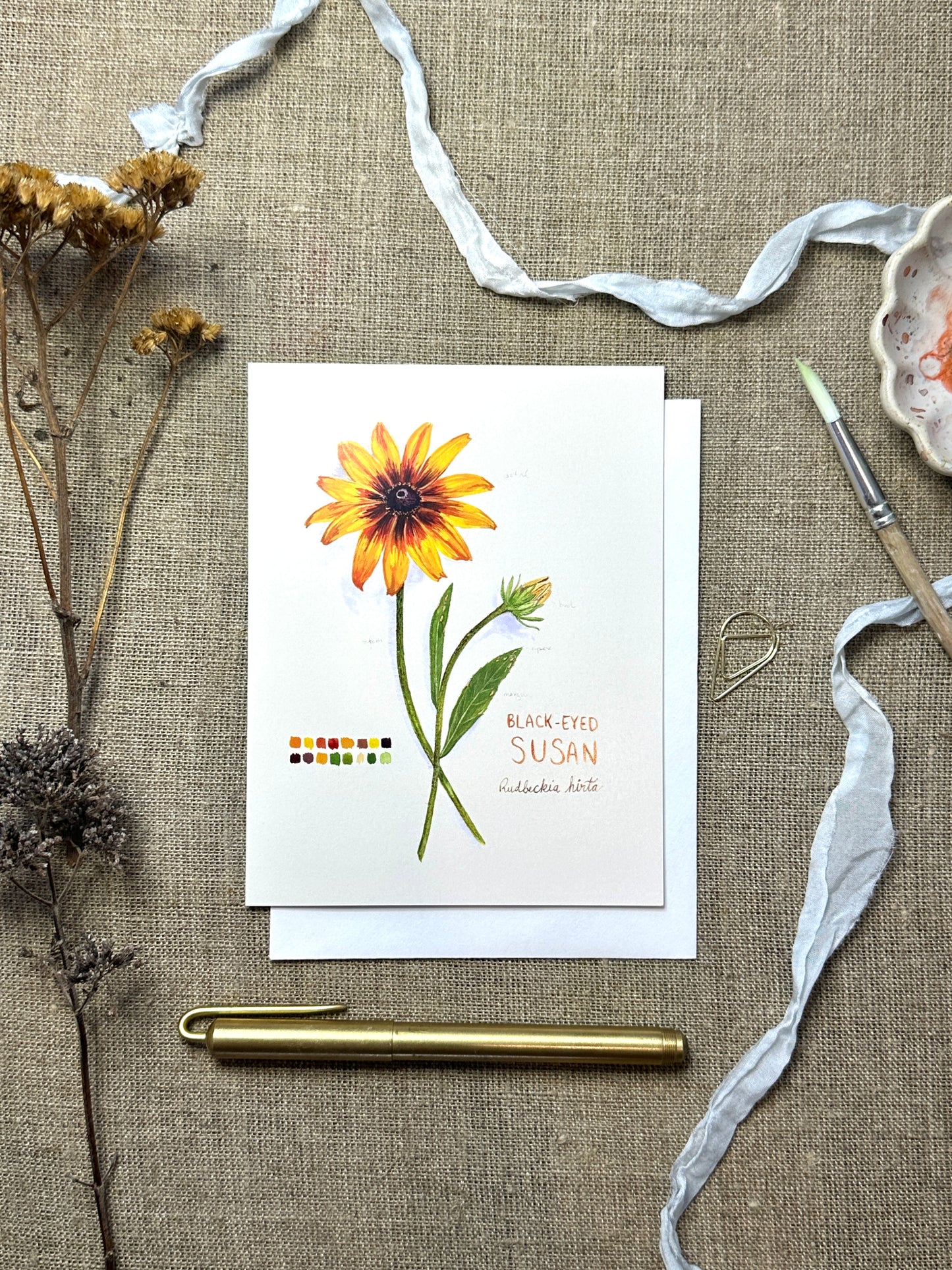Rudbeckia Botanical Blank Notecard