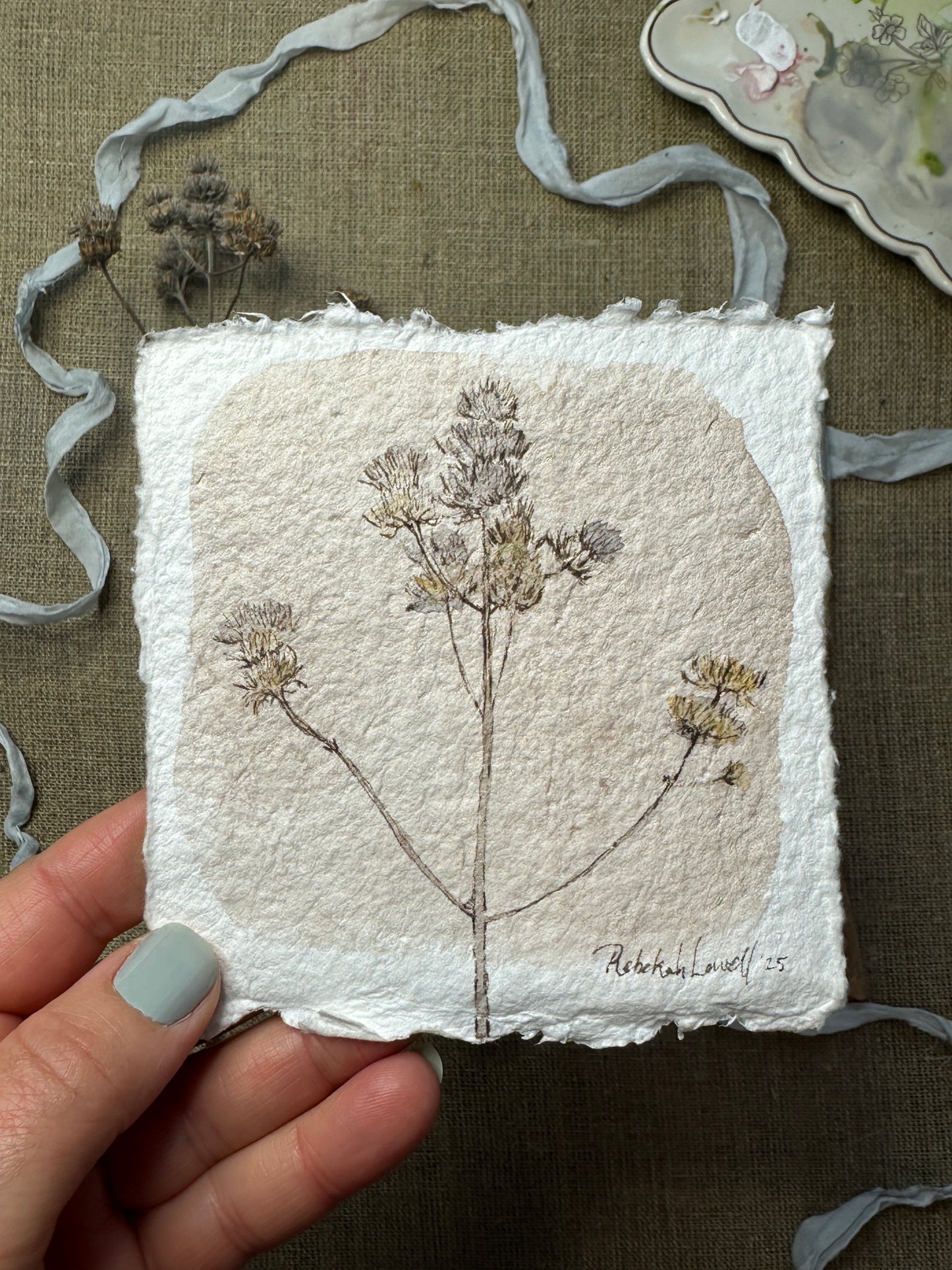 Virginia Mountain Mint Mini Original Painting