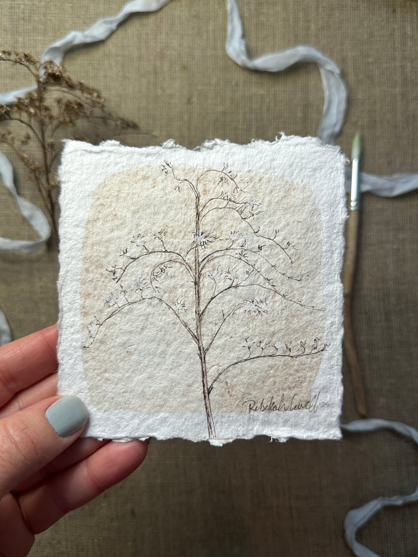 Goldenrod Botanical Mini Original Painting