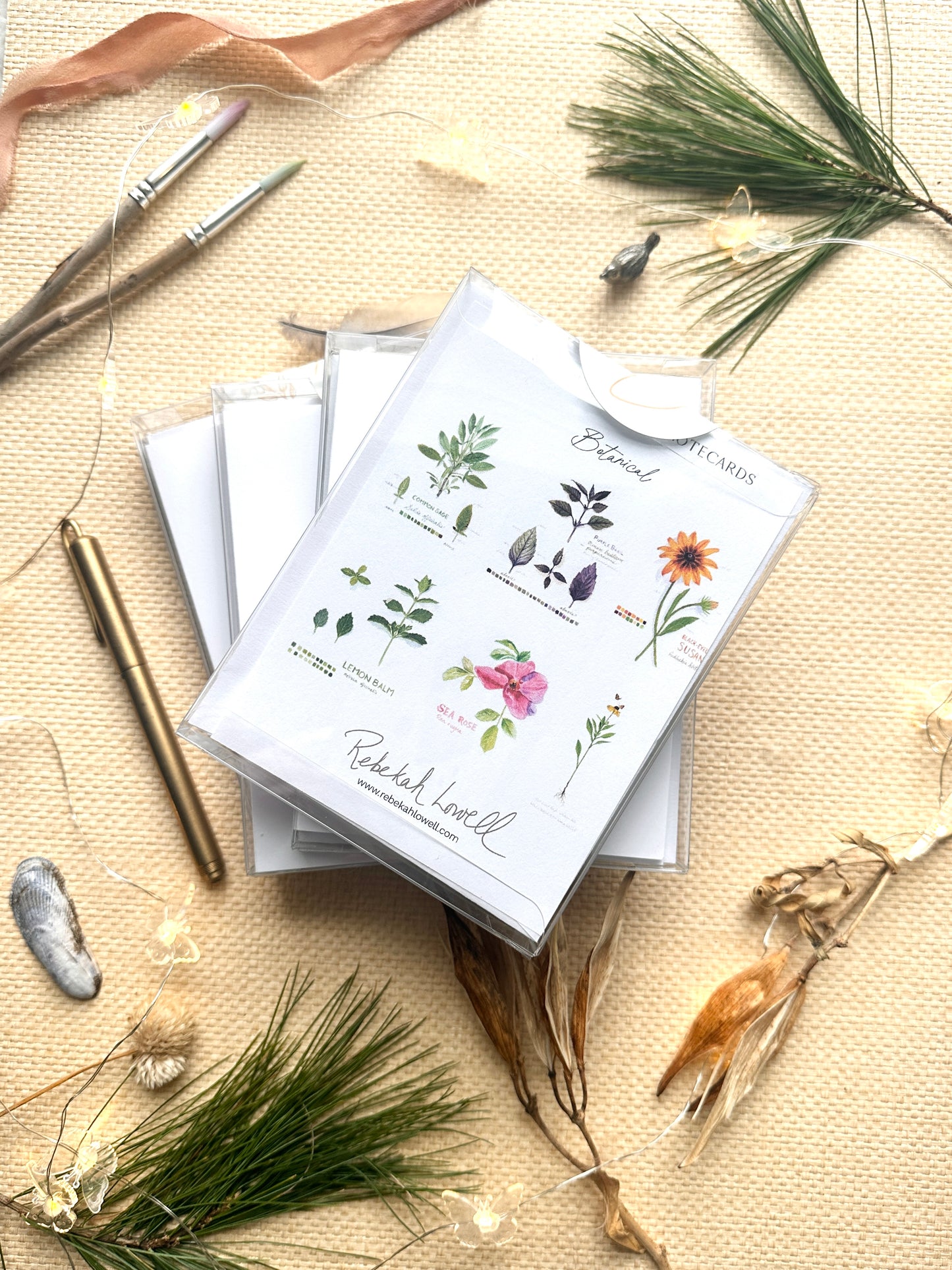 Boxed Set of Six Blank Notecards, Botanical Collection
