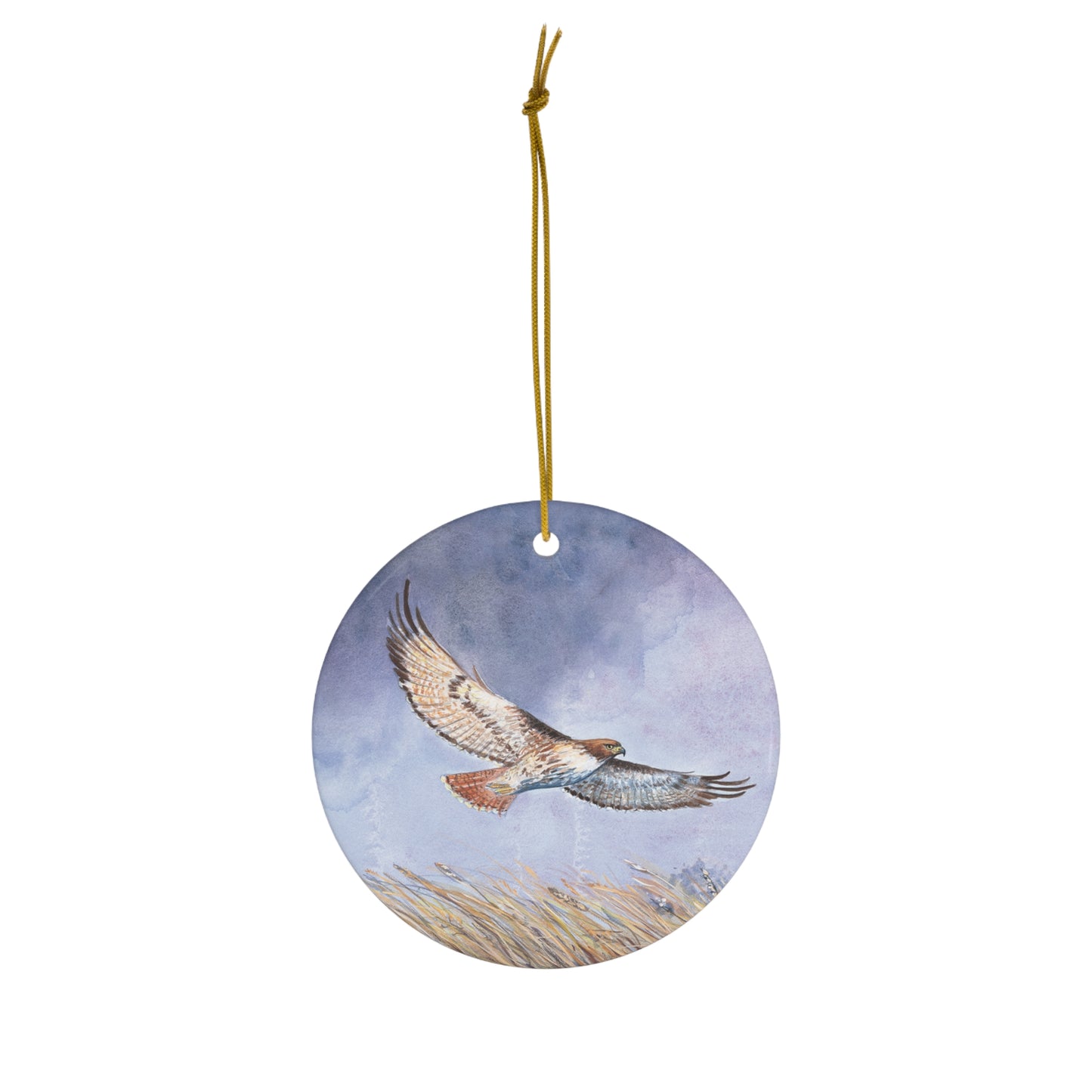 Red-tailed Hawk Ornament, ceramic