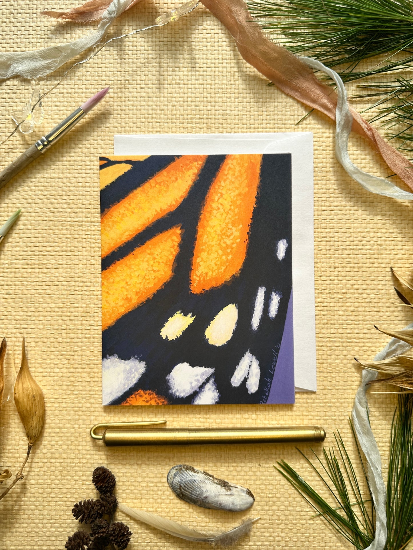 "Look Closer" Monarch Butterfly Wing Blank Notecard