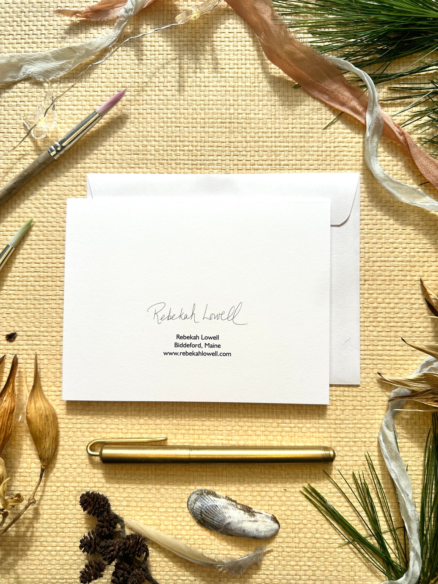 Sad Tuxedo Cat Under Bleeding Hearts Blank Notecard