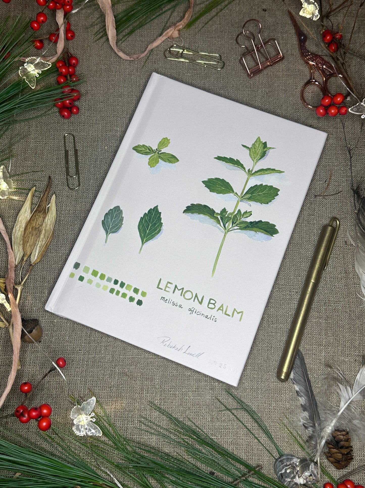 Lemon Balm Hardcover Lined Journal Matte
