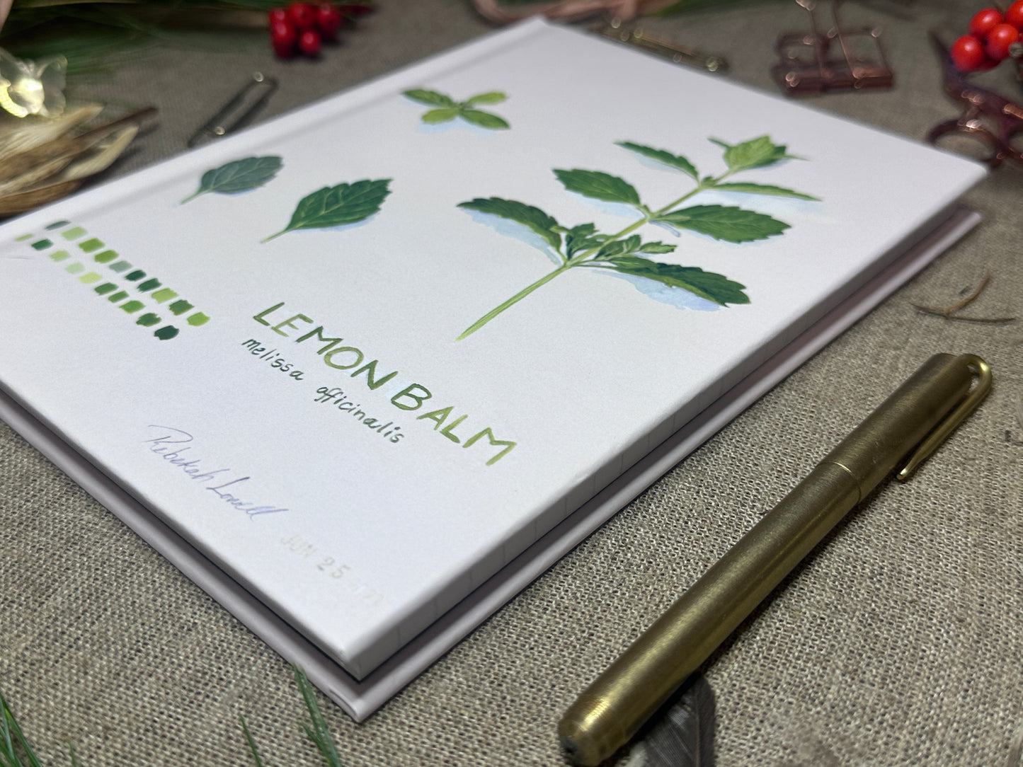 Lemon Balm Hardcover Lined Journal Matte