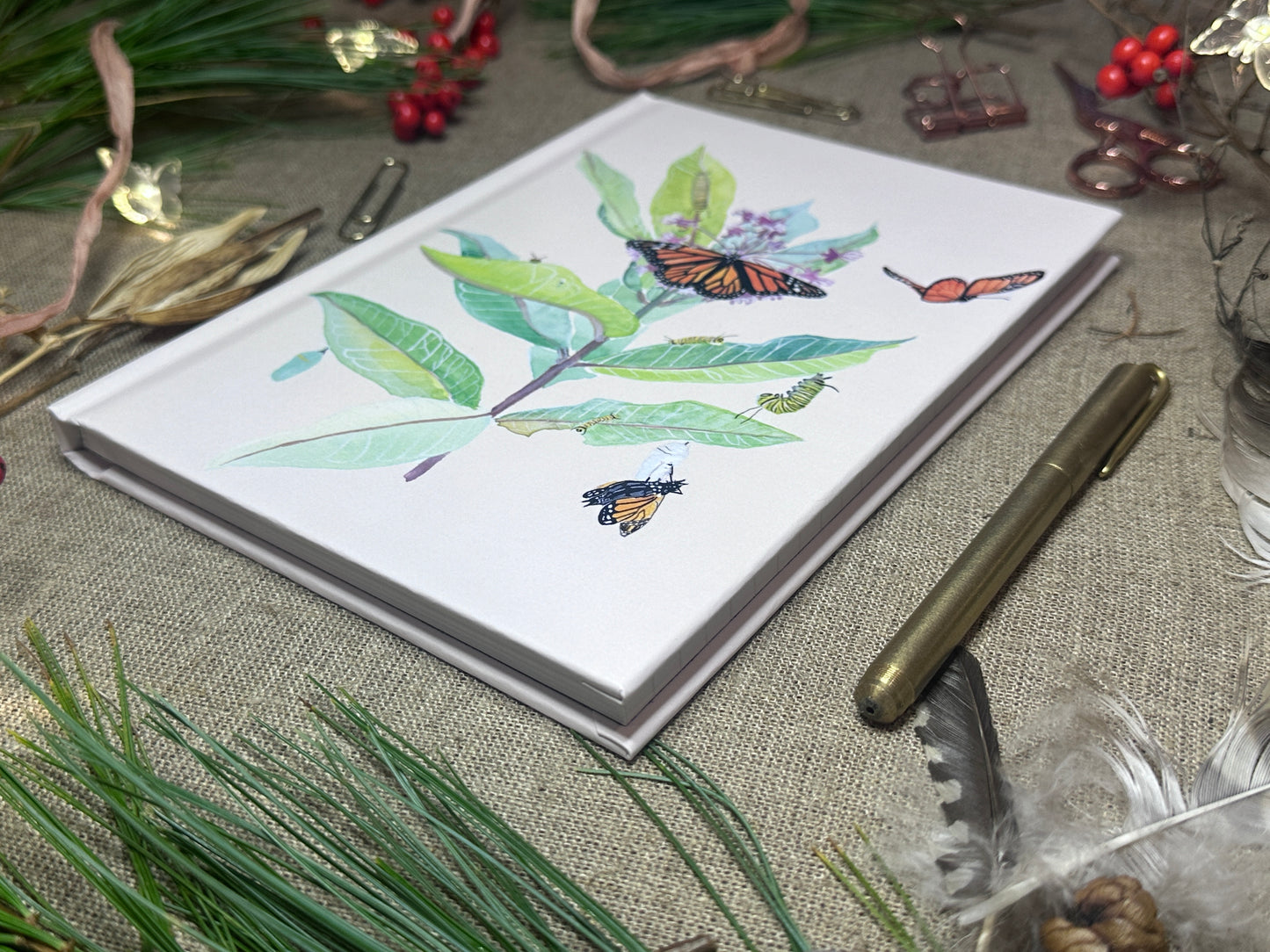 Monarchs & Milkweed Matte Hardcover Lined Journal