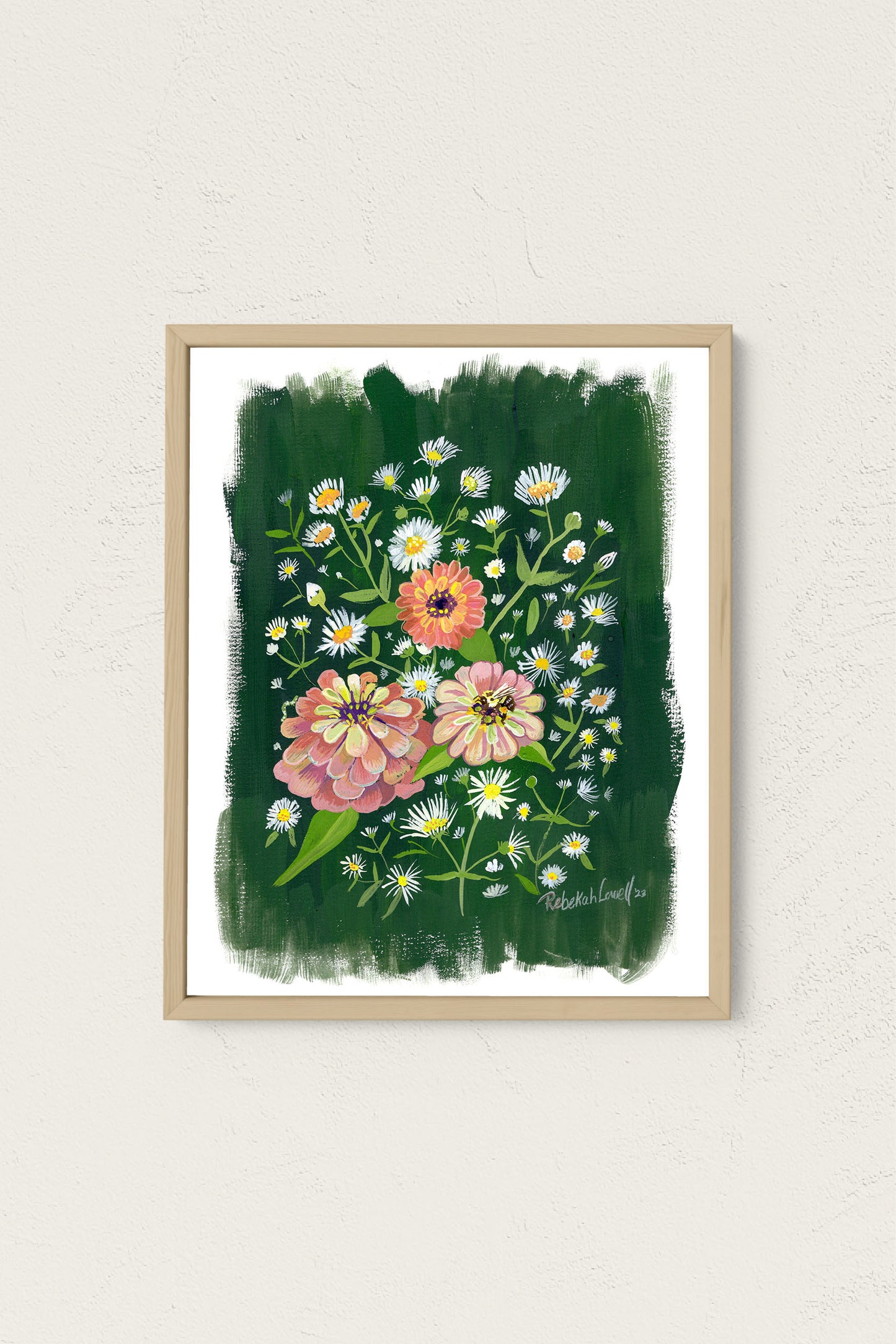 Zinnias & Asters Art Print