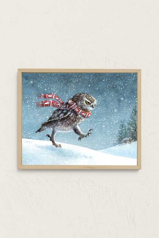 Grumpy Owl Art Print