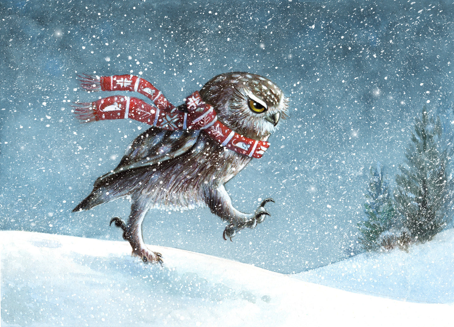 Grumpy Owl Art Print