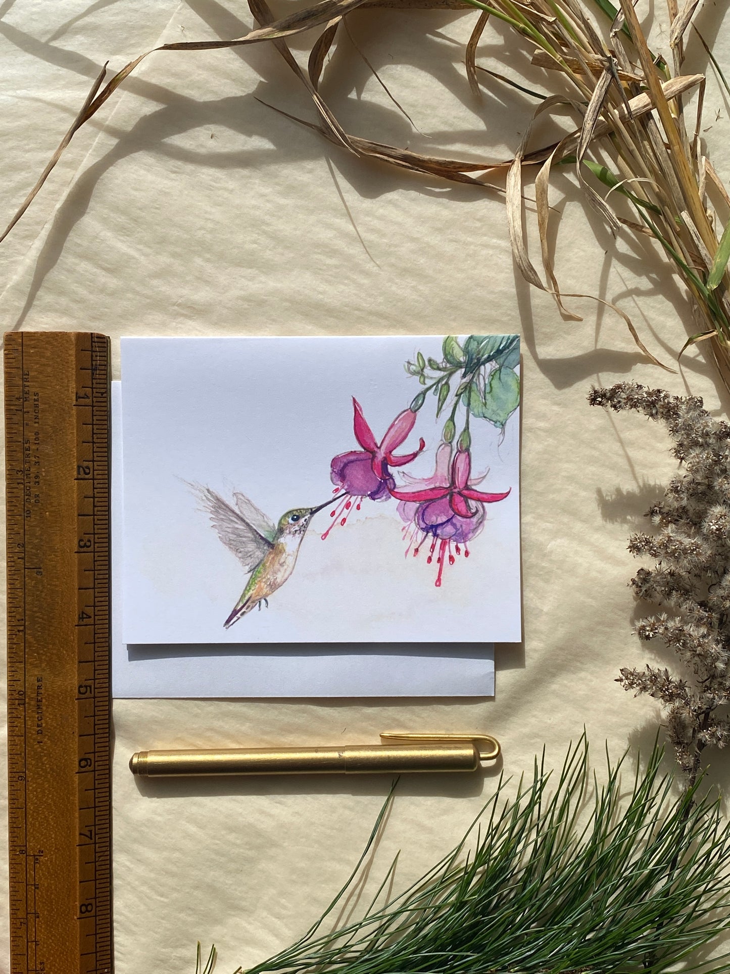 Ruby-throated Hummingbird Blank Notecard