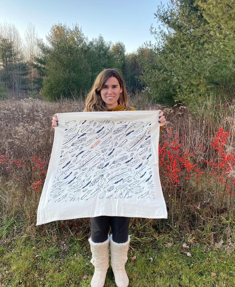“Fearless” (Feathers) Flour Sack Towel — from the 'Fly Free' Collection