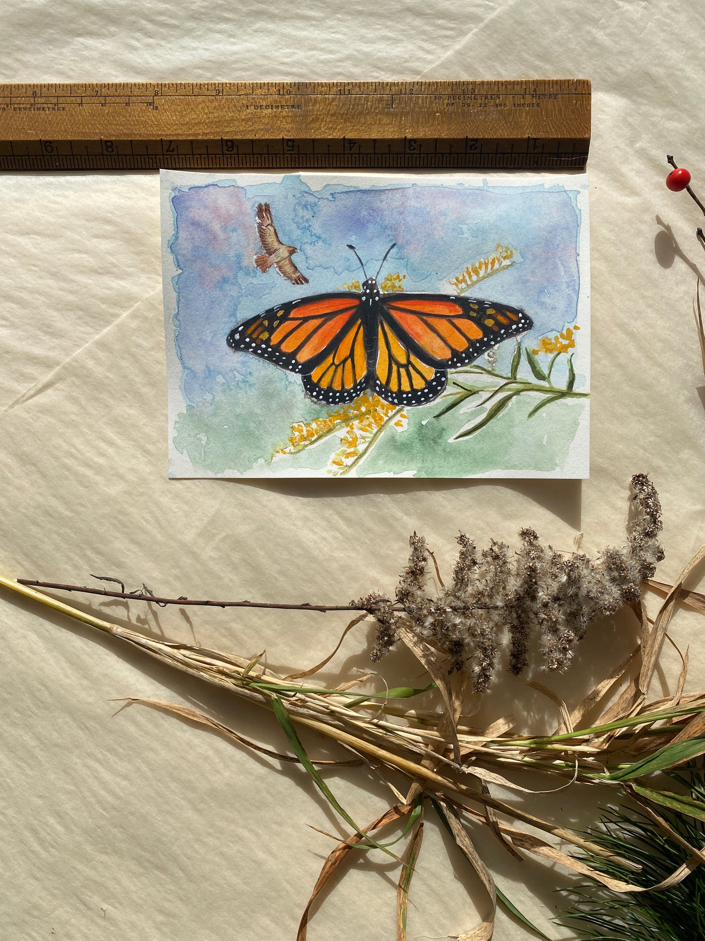 Watercolor Monarch Painting