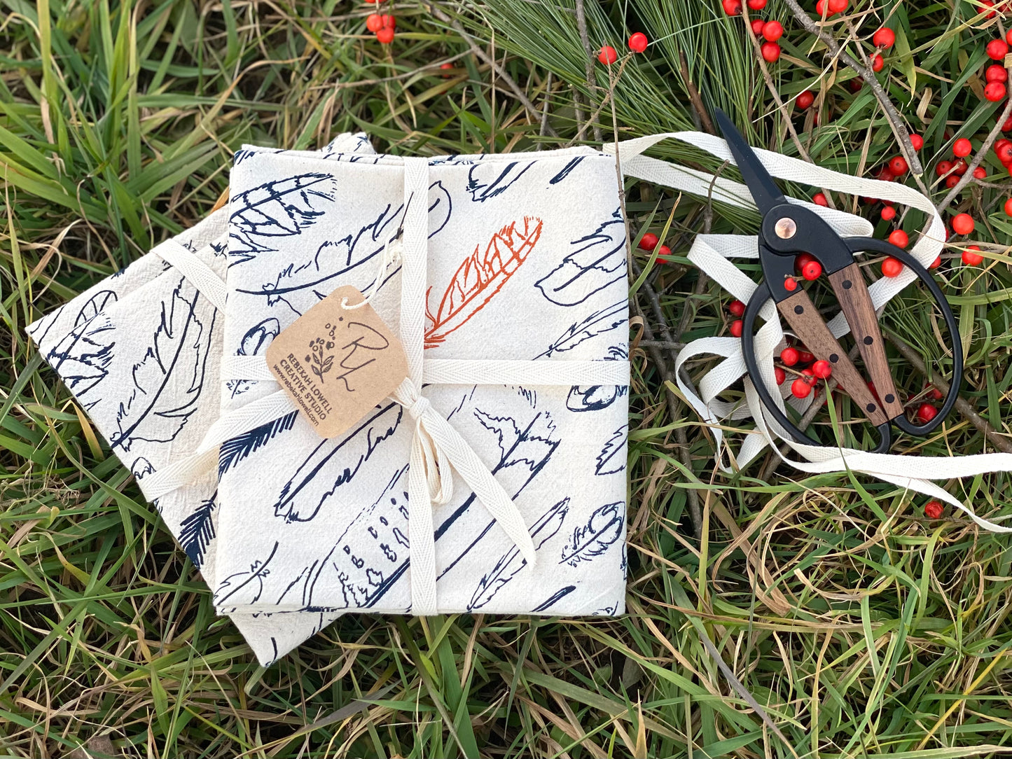 “Fearless” (Feathers) Flour Sack Towel — from the 'Fly Free' Collection