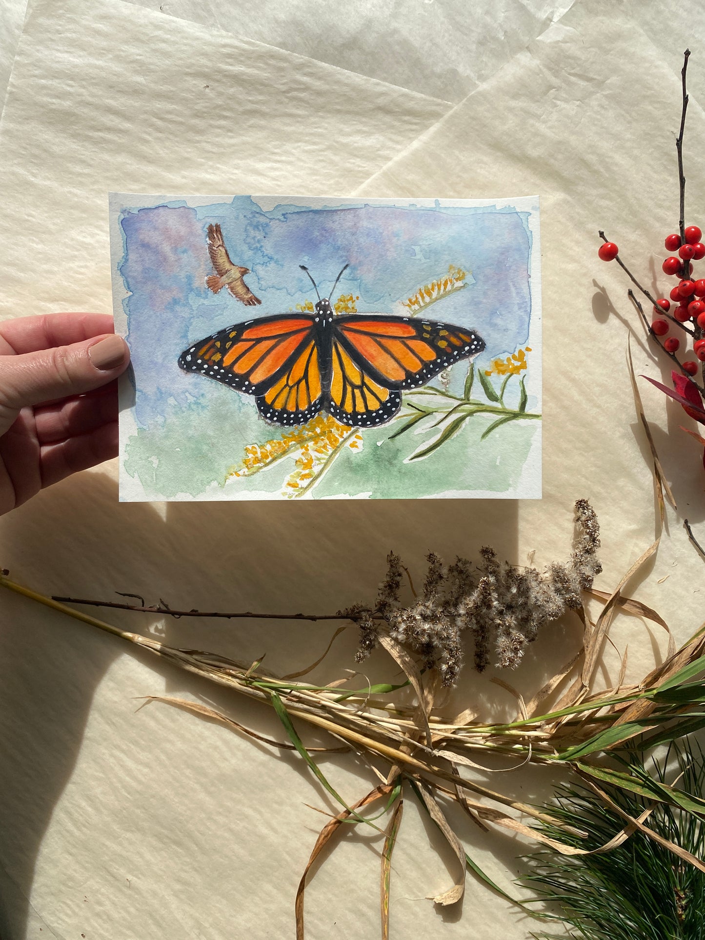 Watercolor Monarch Painting