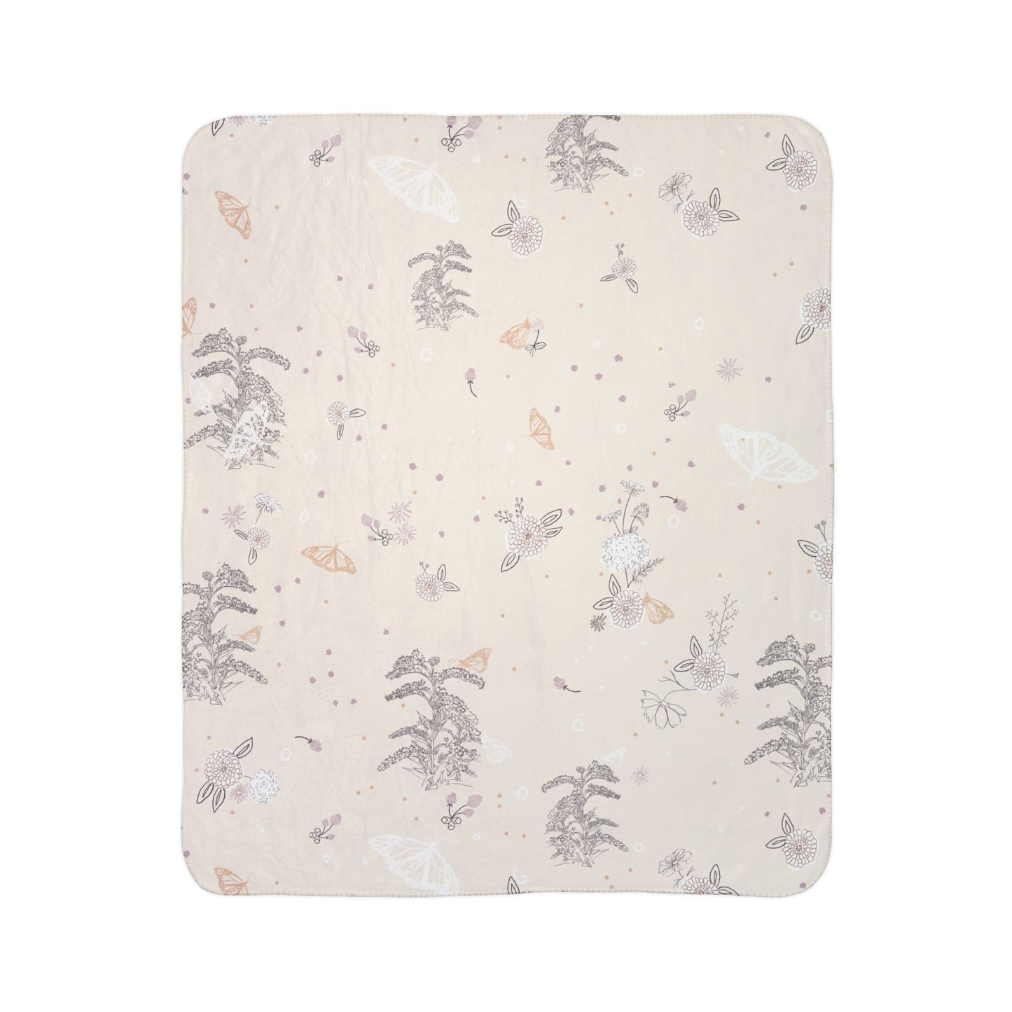 Monarch Bouquet Fleece Sherpa Blanket