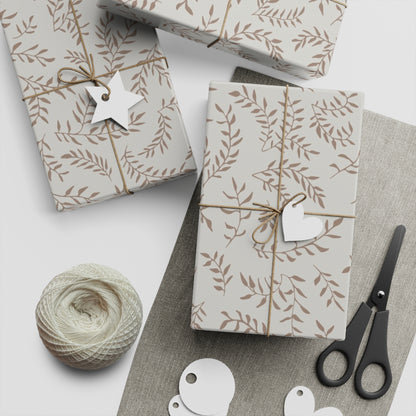 Winding Leaves Holiday Gift Wrap Wrapping Paper