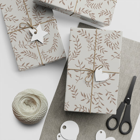 Winding Leaves Holiday Gift Wrap Wrapping Paper