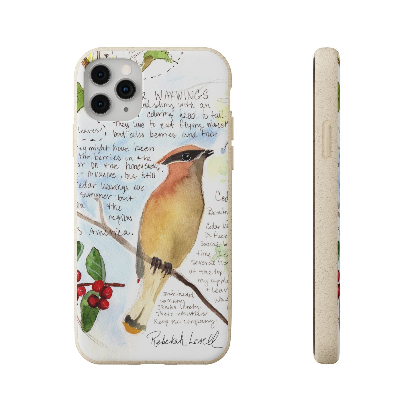 Cedar Waxwing Biodegradable Phone Case