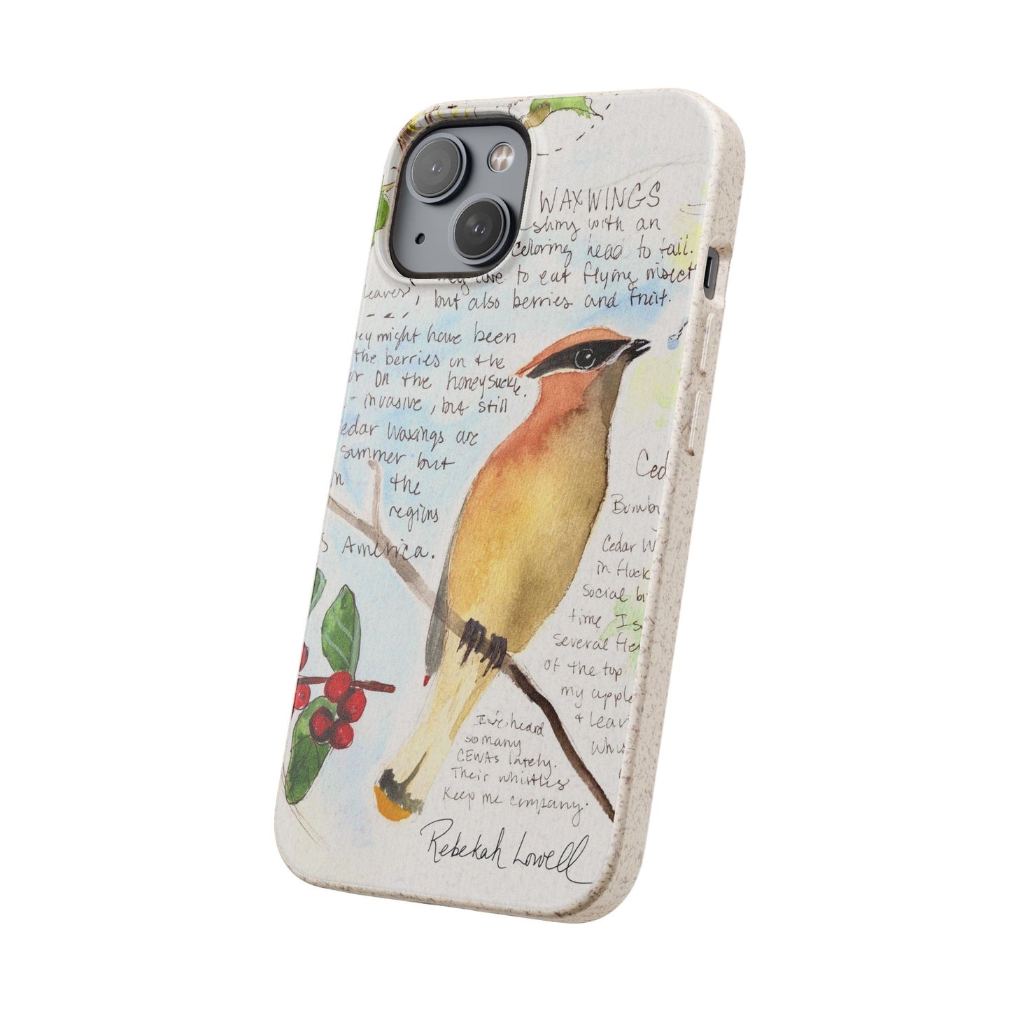 Cedar Waxwing Biodegradable Phone Case