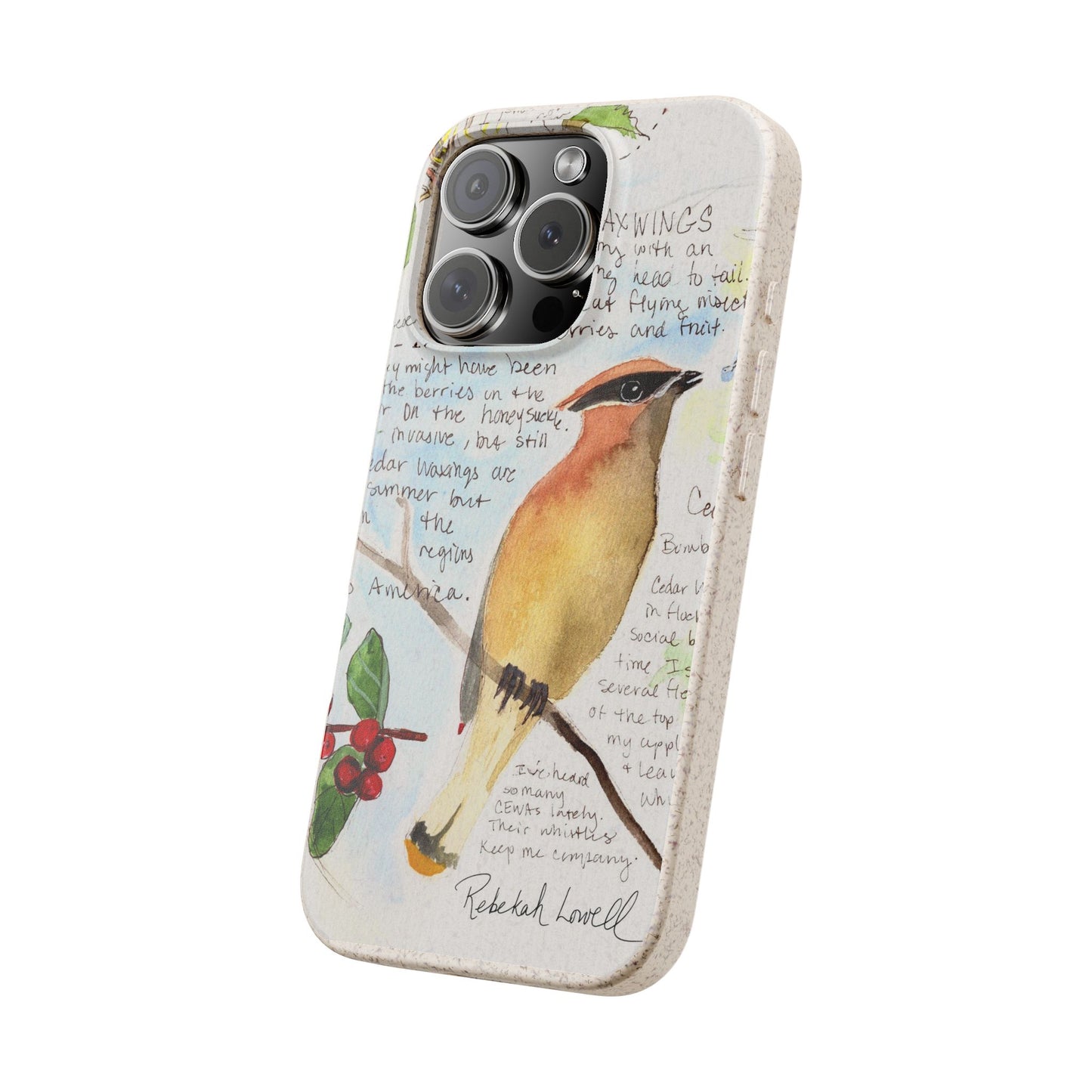 Cedar Waxwing Biodegradable Phone Case