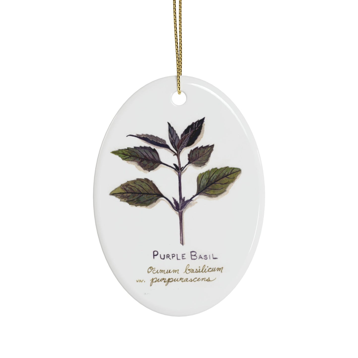 Purple Basil Ceramic Ornament