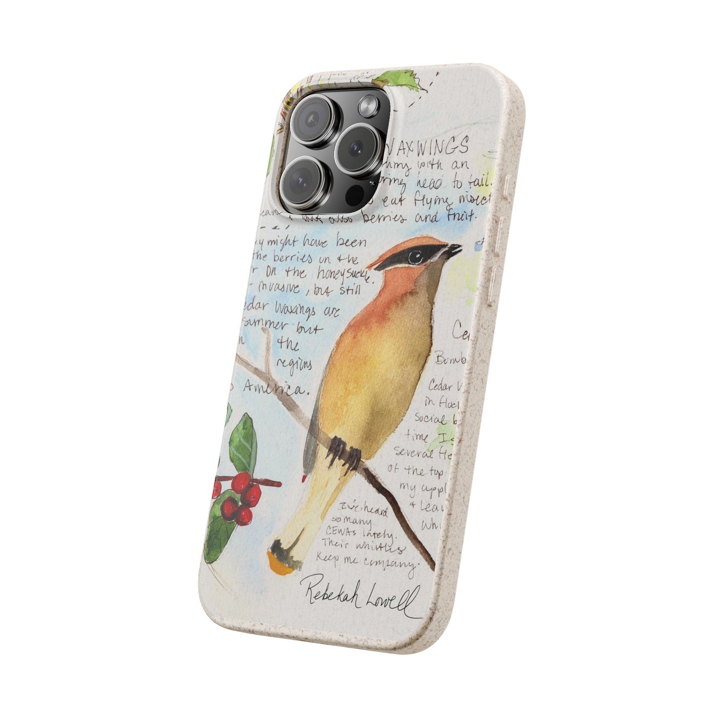 Cedar Waxwing Biodegradable Phone Case