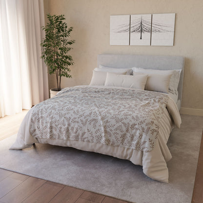 Winding Leaves Fleece Sherpa Blanket