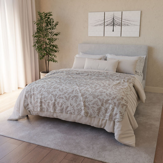 Winding Leaves Fleece Sherpa Blanket