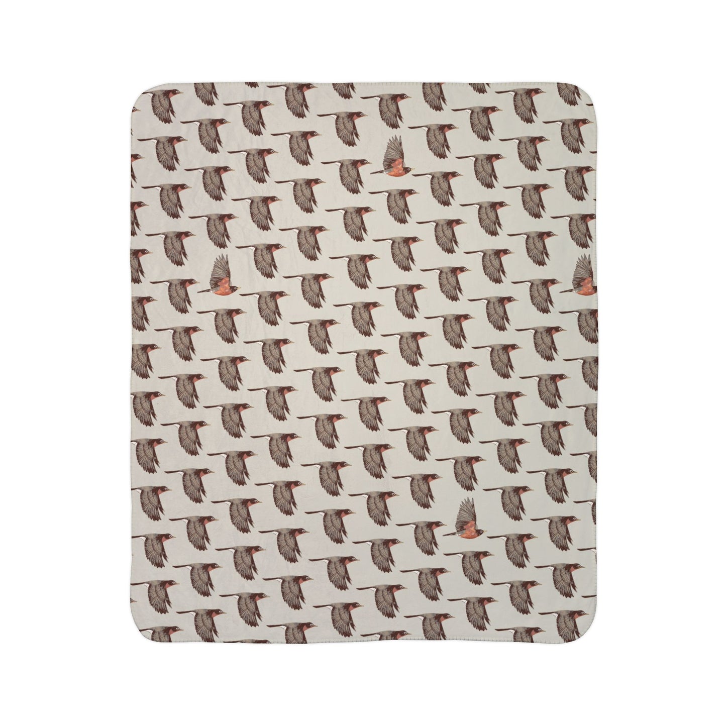 Robins in Flight Fleece Sherpa Blanket