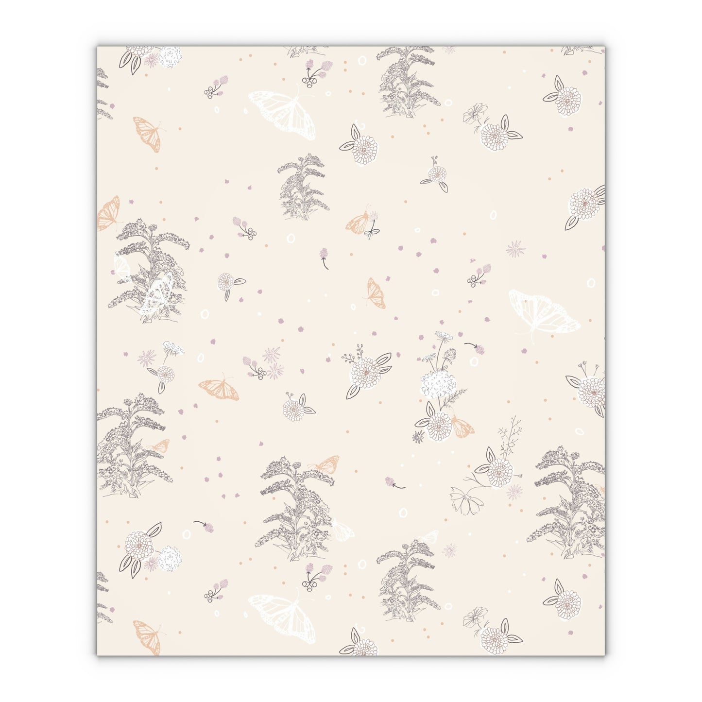Monarch Bouquet Holiday Gift Wrap Wrapping Paper