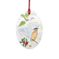 Cedar Waxwing Nature Journal Page Wooden Ornament