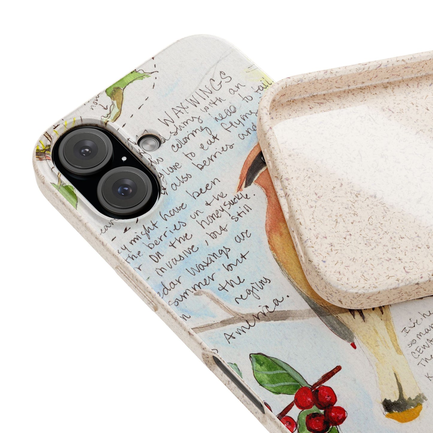 Cedar Waxwing Biodegradable Phone Case