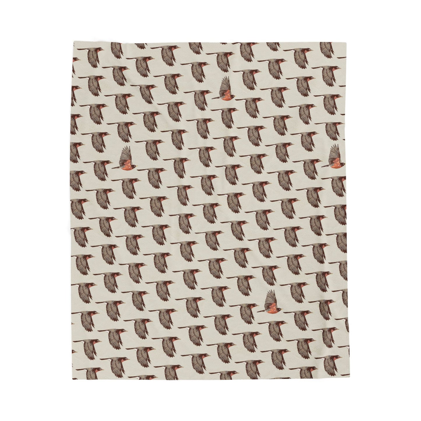 Robins in Flight Velveteen Plush Blanket
