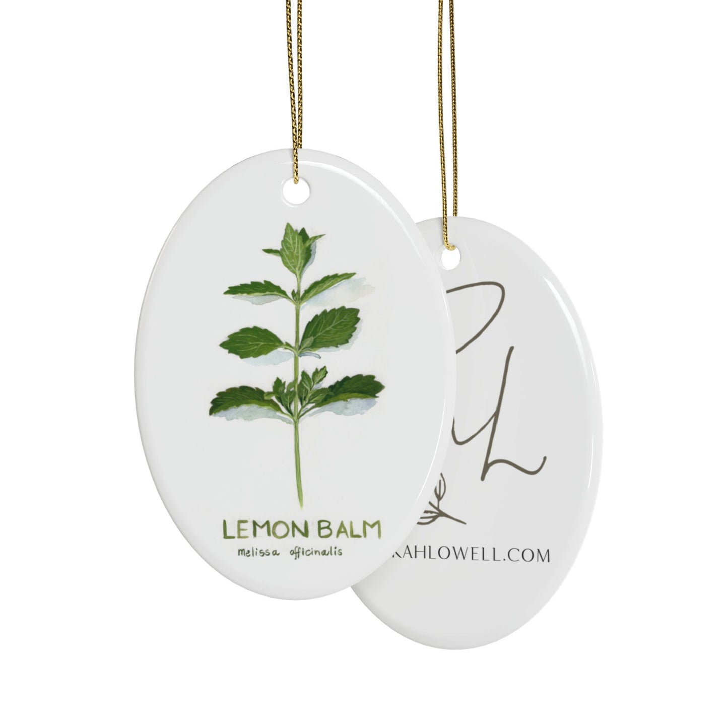 Lemon Balm Ceramic Ornament