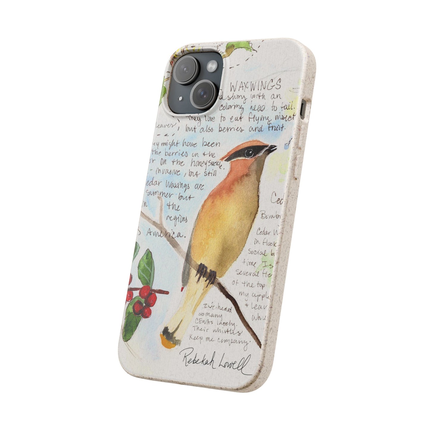 Cedar Waxwing Biodegradable Phone Case