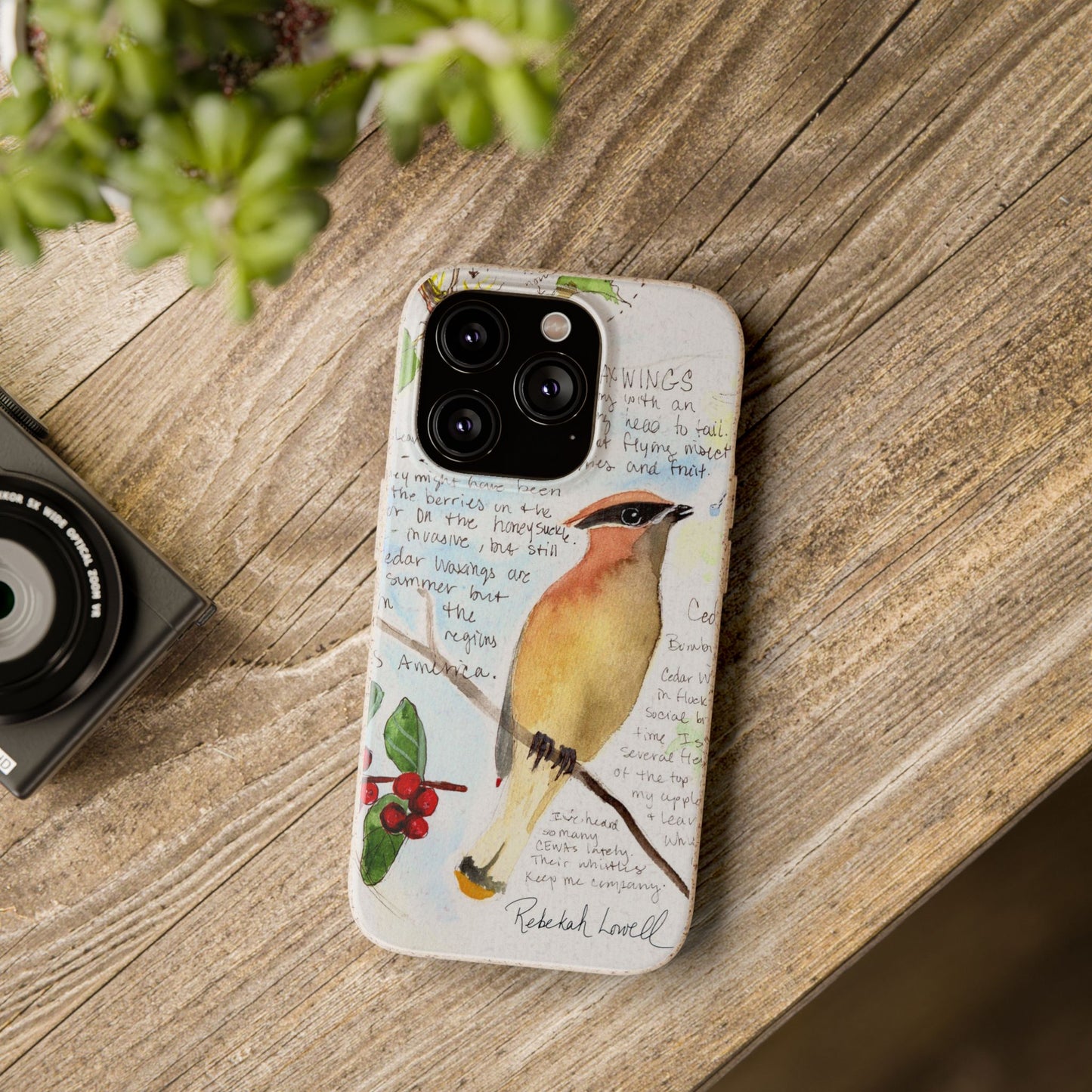 Cedar Waxwing Biodegradable Phone Case