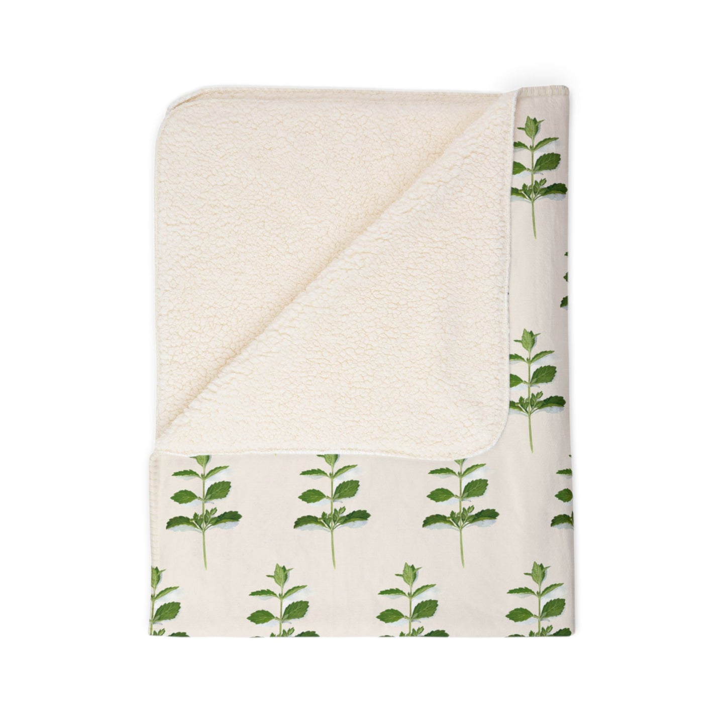 Lemon Balm Fleece Sherpa Blanket