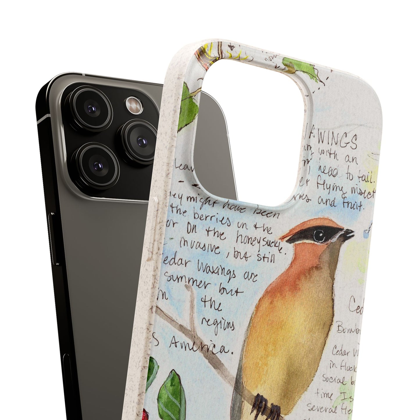 Cedar Waxwing Biodegradable Phone Case