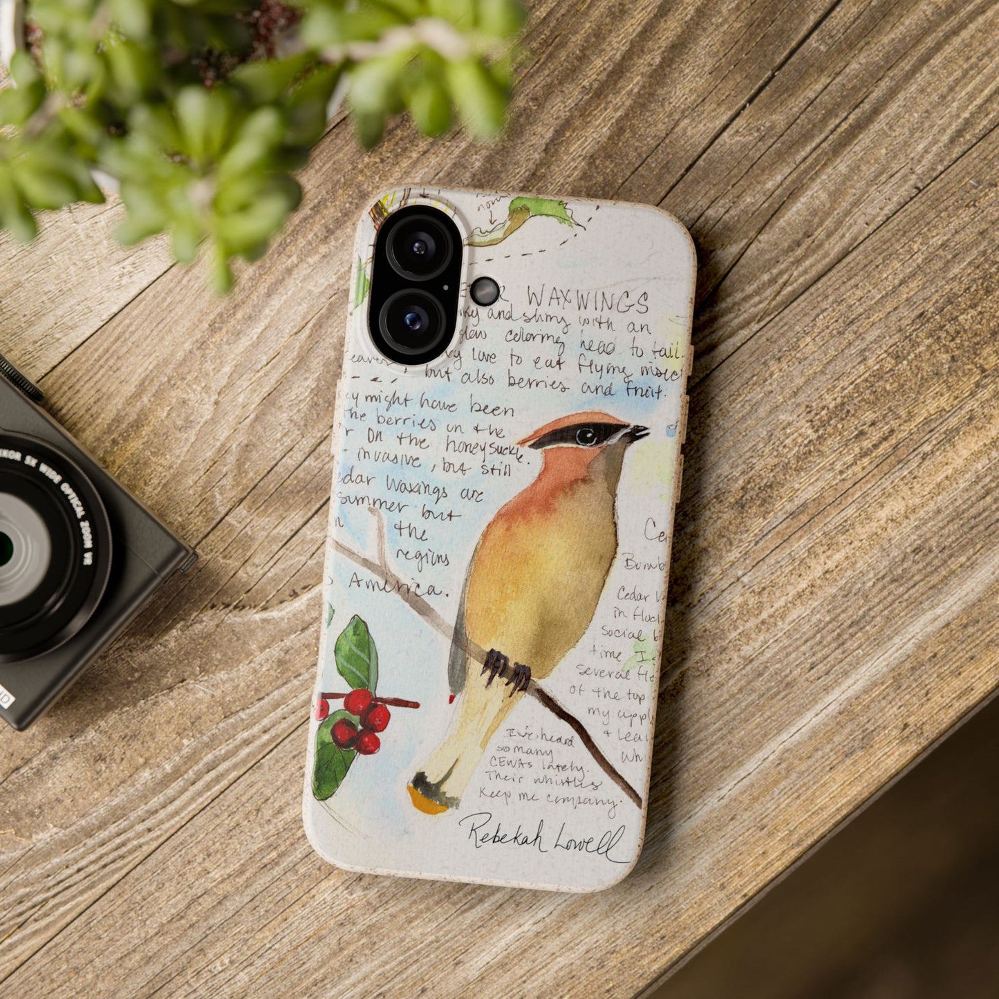 Cedar Waxwing Biodegradable Phone Case