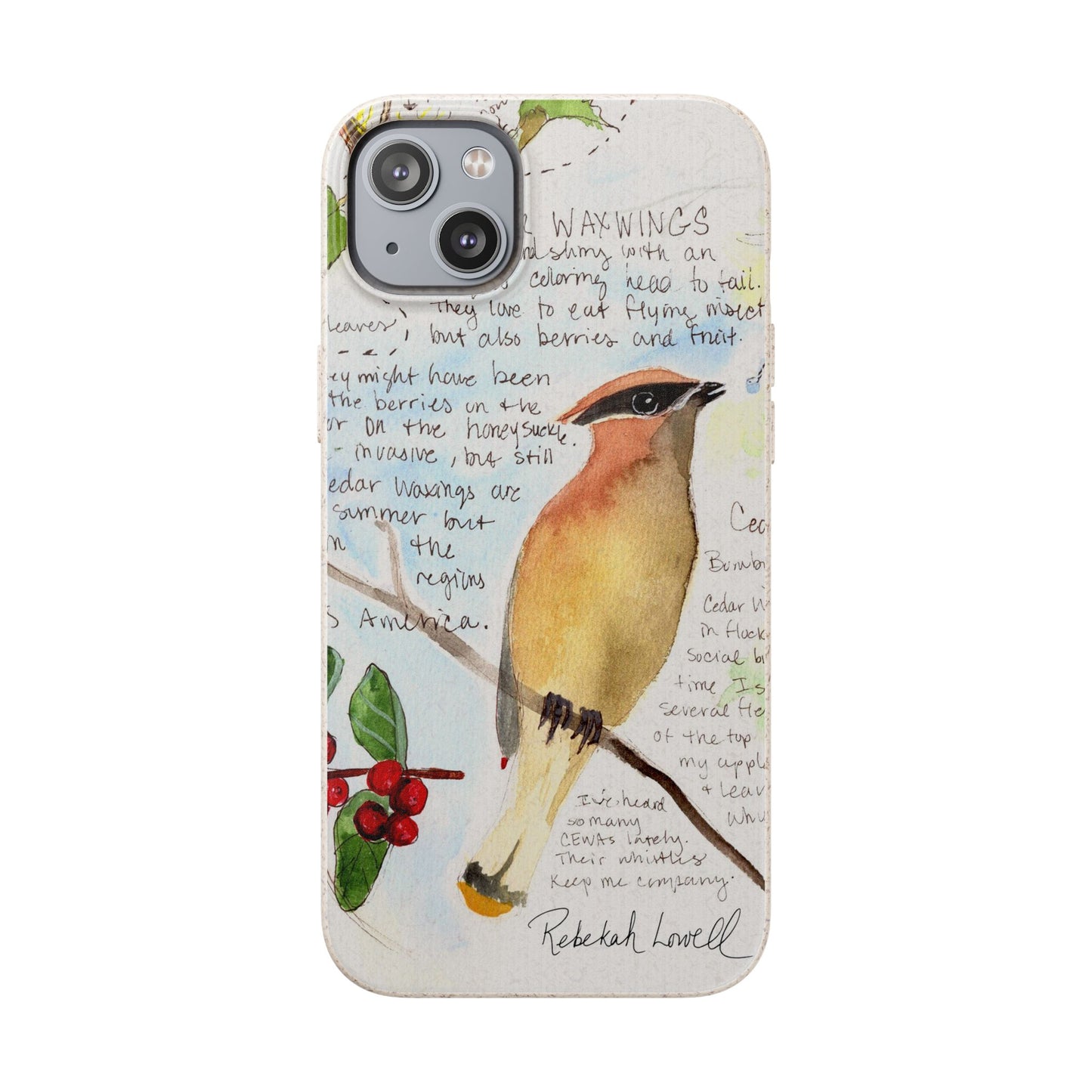 Cedar Waxwing Biodegradable Phone Case