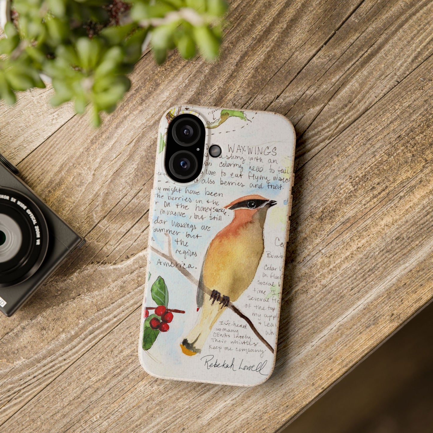 Cedar Waxwing Biodegradable Phone Case