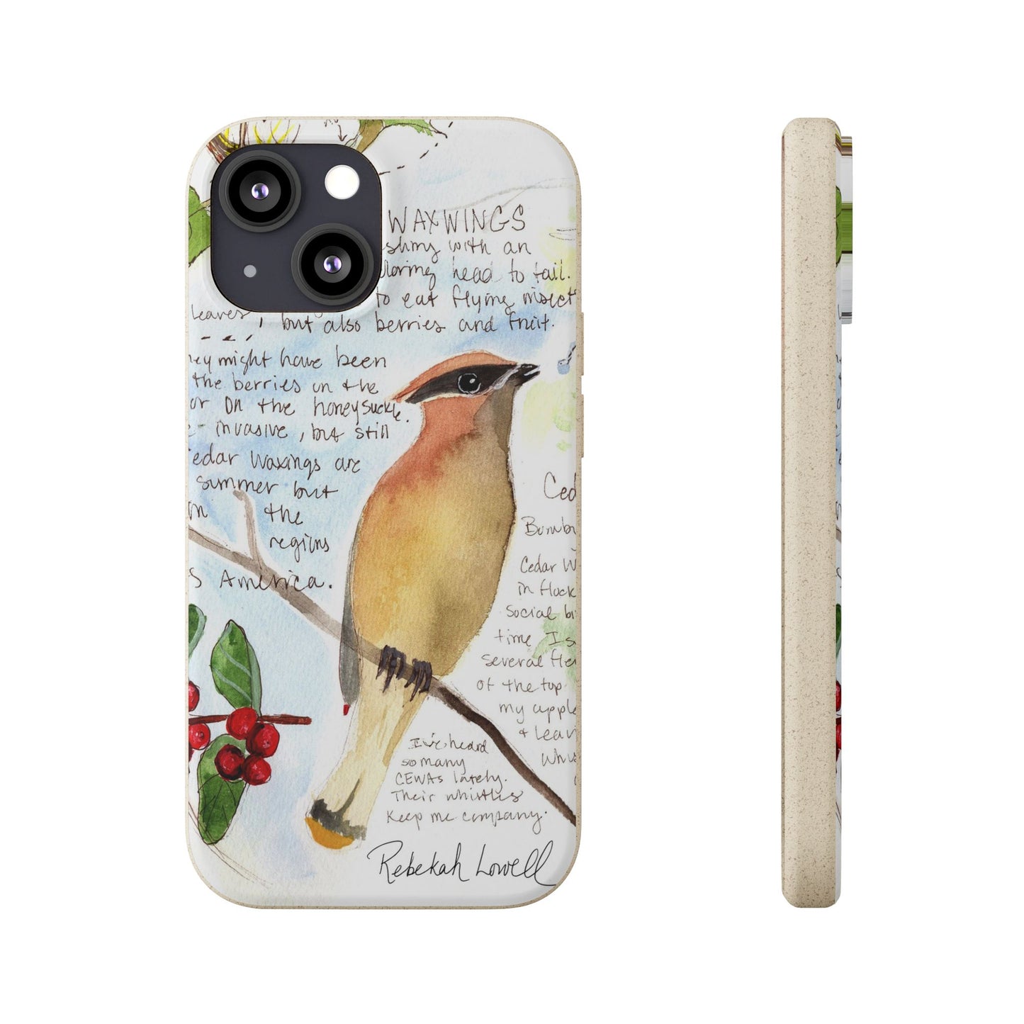 Cedar Waxwing Biodegradable Phone Case