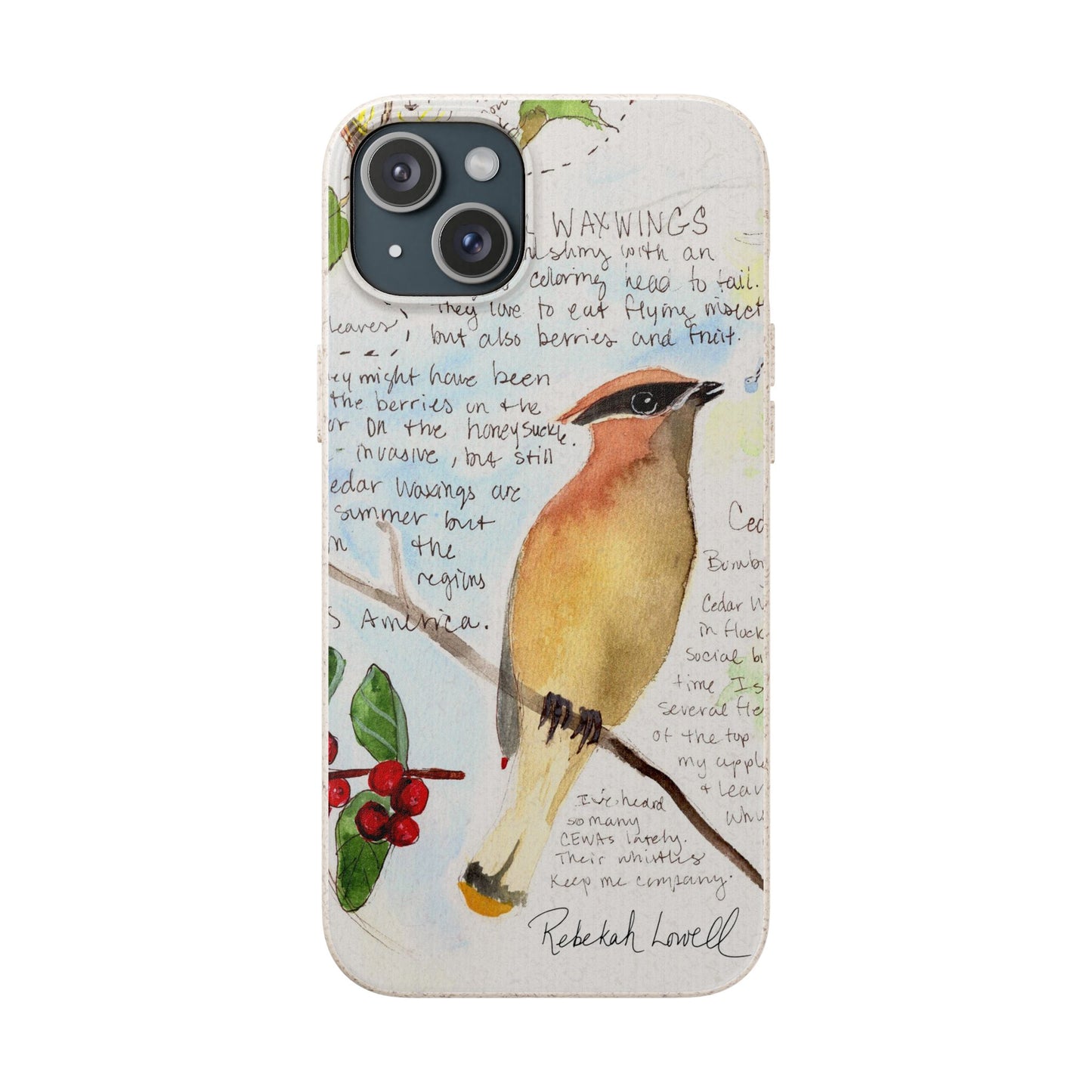 Cedar Waxwing Biodegradable Phone Case