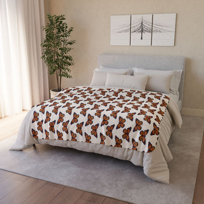 Monarch Butterfly Fleece Sherpa Blanket