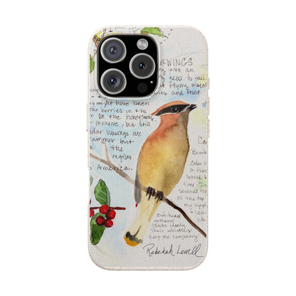 Cedar Waxwing Biodegradable Phone Case